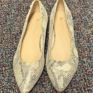 Restricted Snakeskin Scalloped Flats